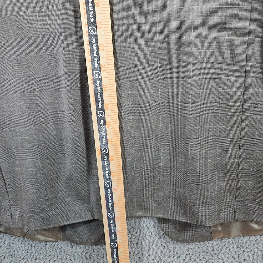 Daniel Cremieux Loro Piana Mens 2pcs Suit 44L 38x30 Pants Grey Plaid Wool 2 Bttn